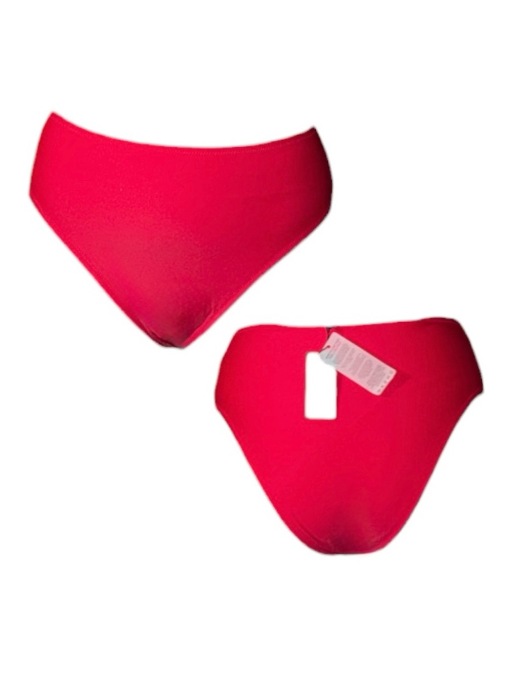 Red High Waisted Bikini Bottoms